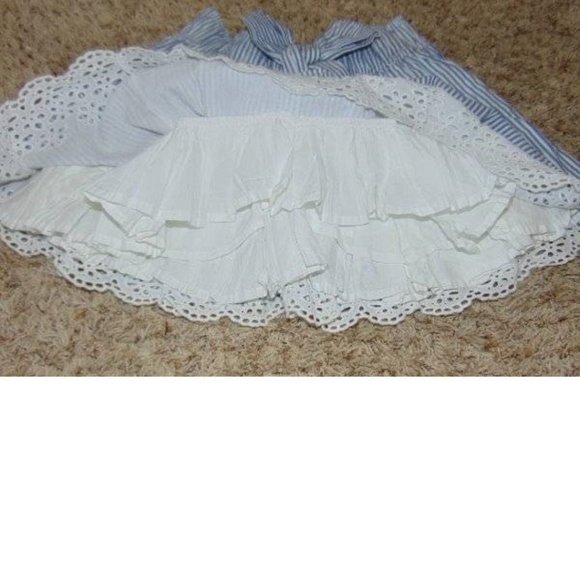 *Skirt Abercrombie sz X-Large Blue White Striped Elastic Waist Layered Girls - Picture 3 of 4